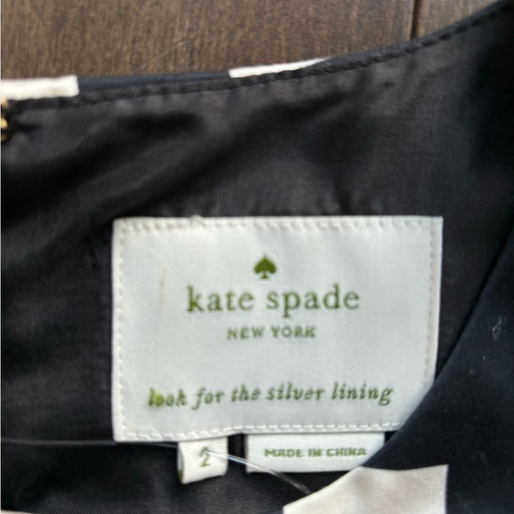 Kate Spade Size 2 Black and White Sheath Lined Cotton Dress - Picture 4 of 4